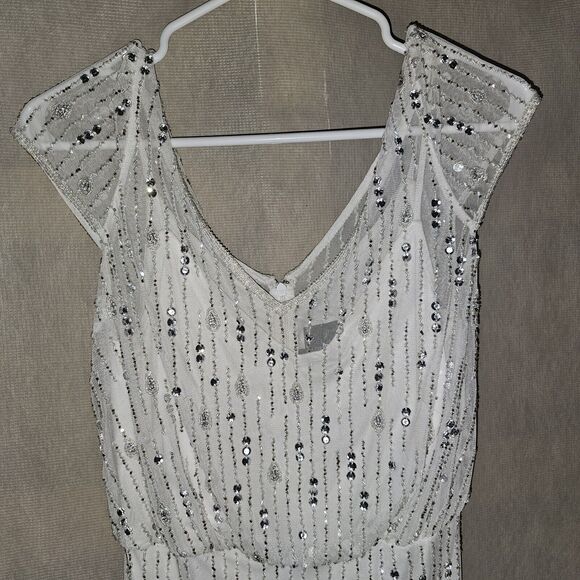 Adrianna Papell Formal Dress Womens Size 2  White, Rhinestones, Prom, Wedding - Picture 7 of 9
